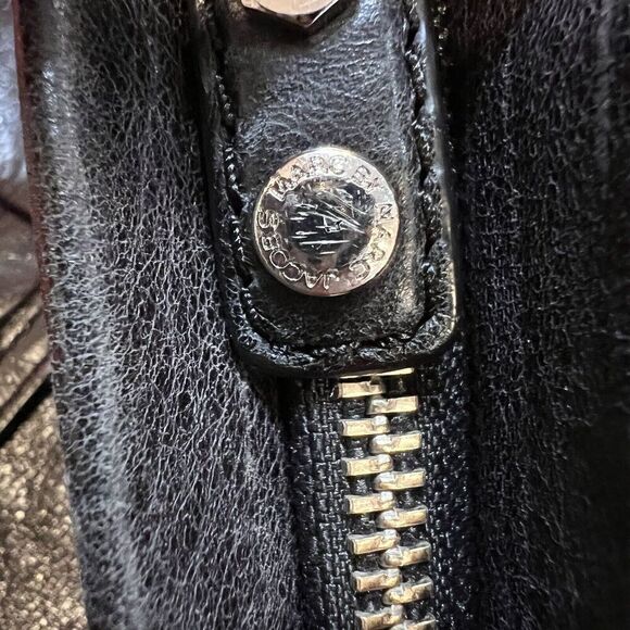 Marc By Marc Jacobs Leather Clutch Fold Over Bag Black Logo Boho - Picture 5 of 10